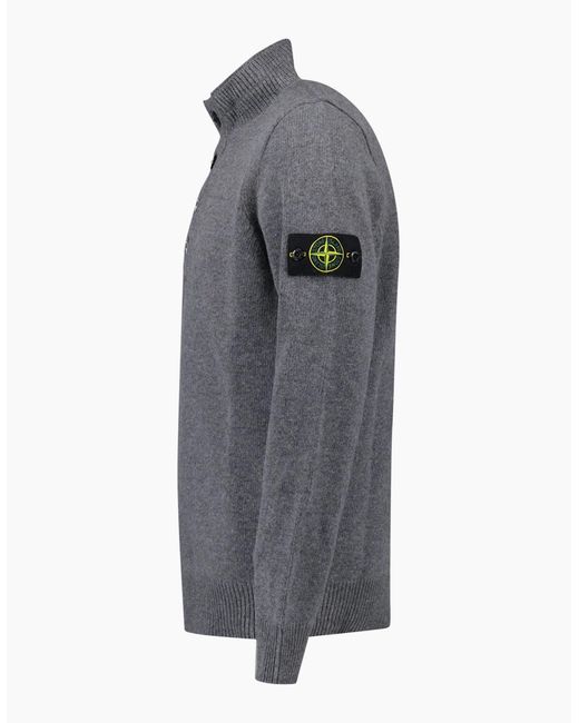 Stone Island Gray Half-Zip Jumper for men