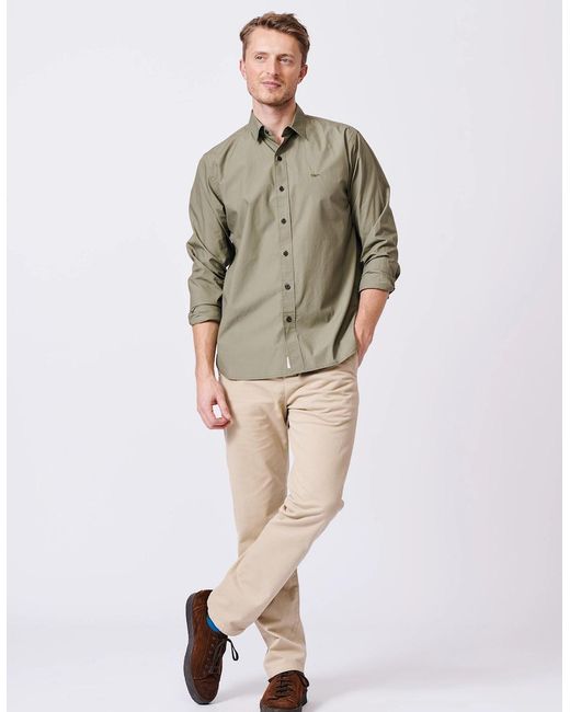 aubi Green Chase Poplin Shirt for men