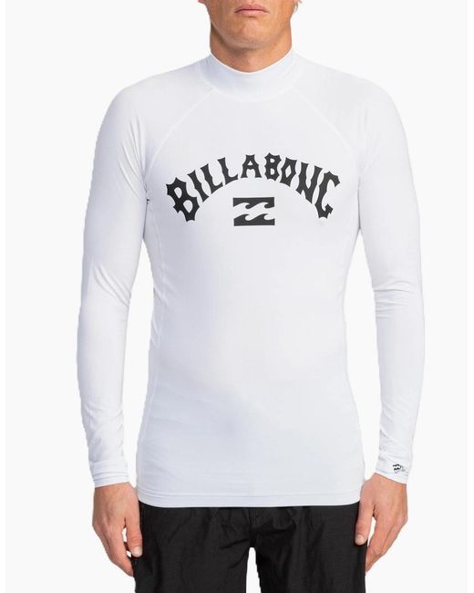 Billabong White Logo Surf Long Sleeve Rash Vest for men