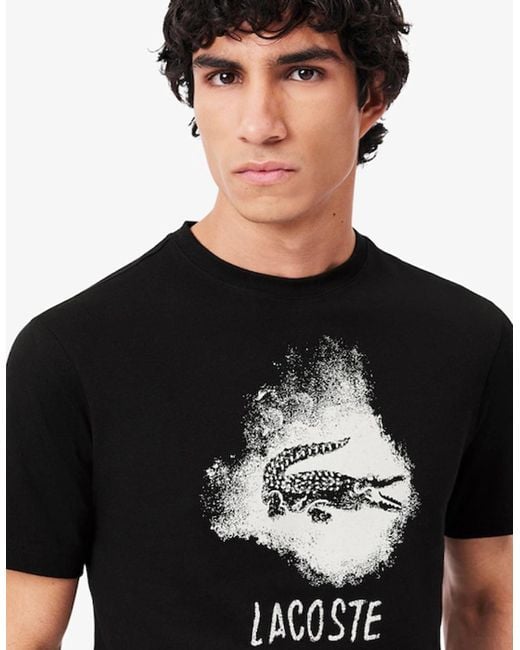 Lacoste Black Ultra Dry Graphic Sport T-Shirt for men