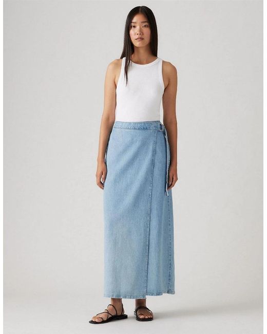 Levi's Blue Levi's Column Wrap Skirt Wrapped