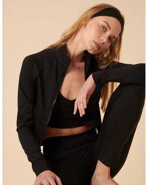 Nobody's Child Black Zip Active Top
