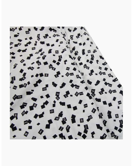 KENZO White All Over Print Letter Print Slim Fit Shirt for men
