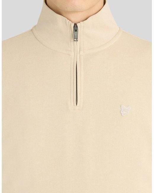 Lyle & Scott Natural Superfine Cotton 1/4 Zip Sweatshirt for men