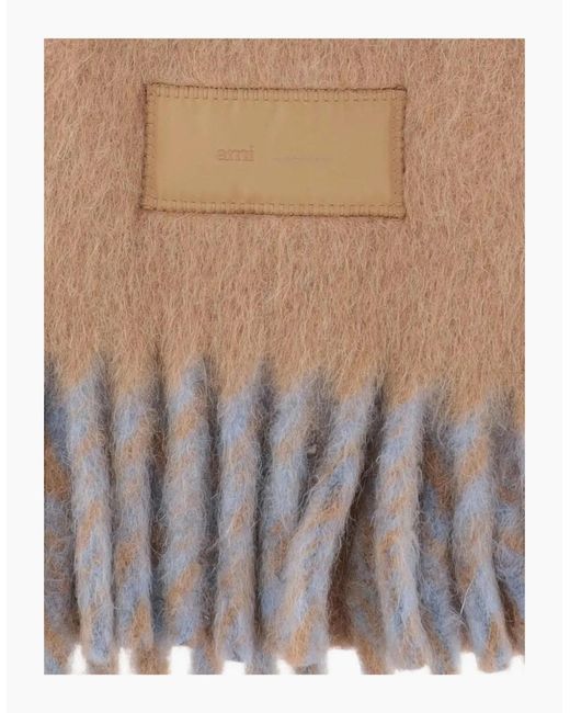 AMI White Bicolour Double Face Scarf
