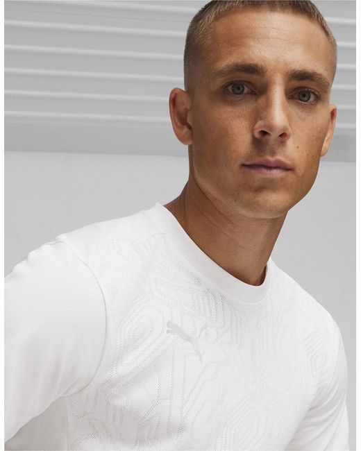 PUMA White Teamfinal Training Short Sleeve Performance T-Shirt for men