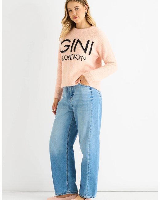 Gini London Blue Gini Logo Cozy Knit Jumper