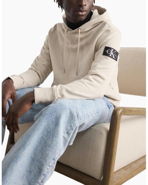 Calvin Klein Natural Hoodies Pullover Top for men