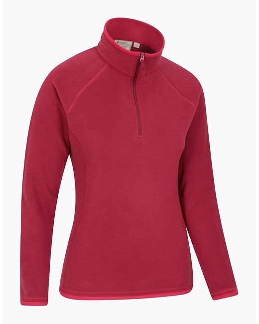 Mountain Warehouse Red Ladies Montana Half Zip Fleece Top