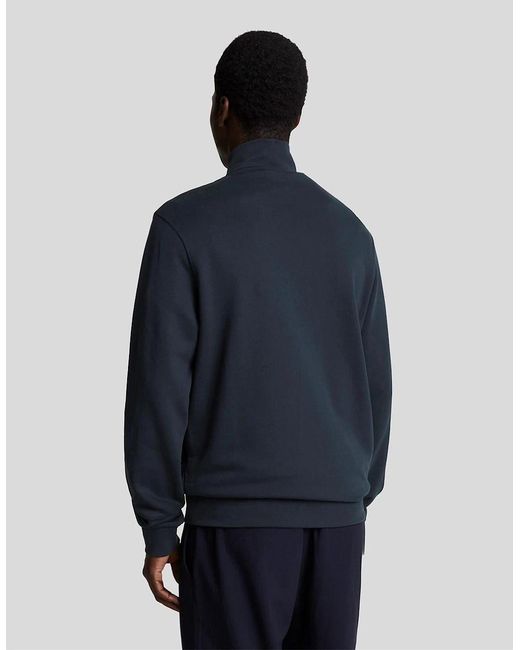 Lyle & Scott Blue Eagle Zip Neck Long Sleeve Sweatshirt for men