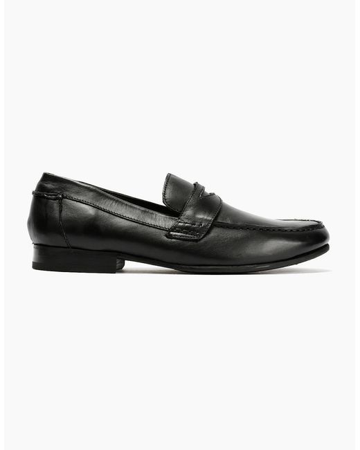 Hudson Black Argyle Leather Loafer for men