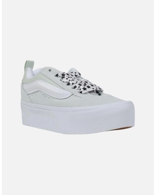 Vans White Leather Lace-Up Rubber Sole Sneakers