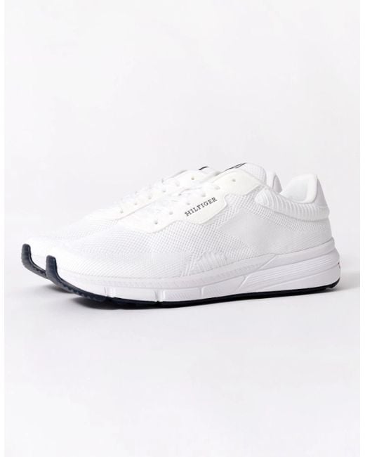 Tommy Hilfiger White Light Weight Knit Trainer for men