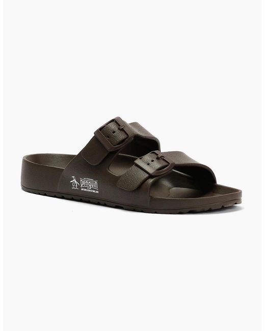 Original Penguin Brown Penguin Eden Chocolate Sandals for men