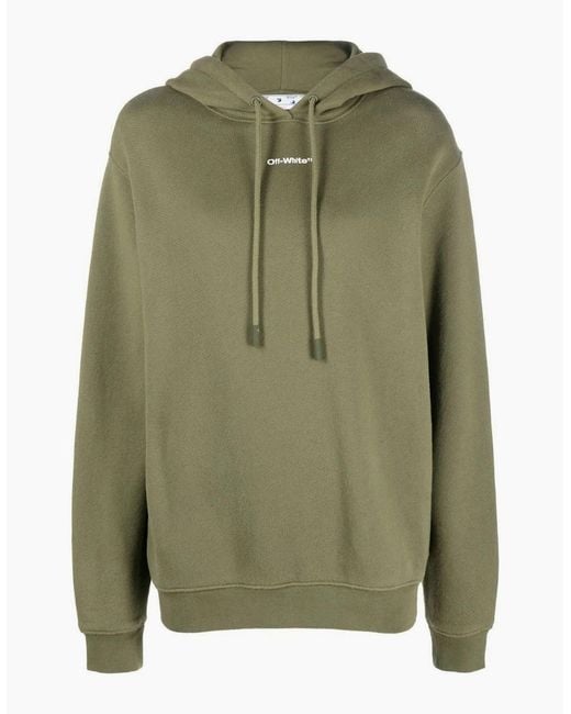 Off-White c/o Virgil Abloh Green Flock Chine Flower Arrow Military Hoodie