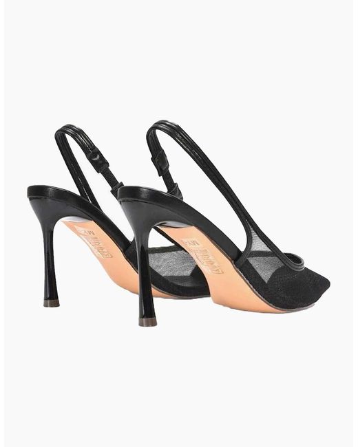 XY London Black Ladies Mesh Sling Back Court Shoes