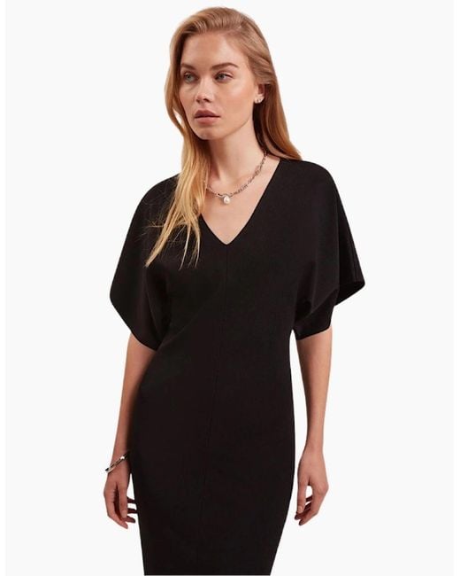 Ted Baker Black Rebecca V-Neck Knitted Midi Dress