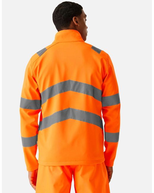 Regatta Orange Professional 2 Layer Hi-Vis Soft Shell Jacket for men
