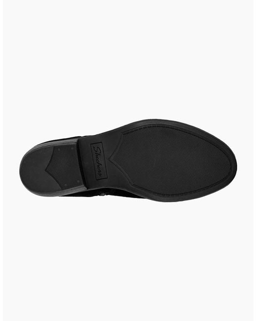 Skechers Black Texas Modern Western Leather Suede Boots