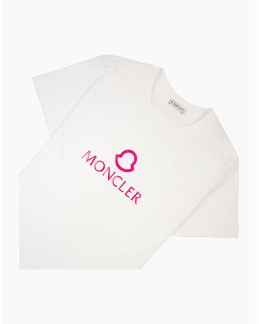 Moncler White Ss Logo T Shirt 001