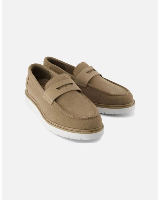 TOMS White Navi Trvl Lite Havana Dune Dark Suede Loafer for men