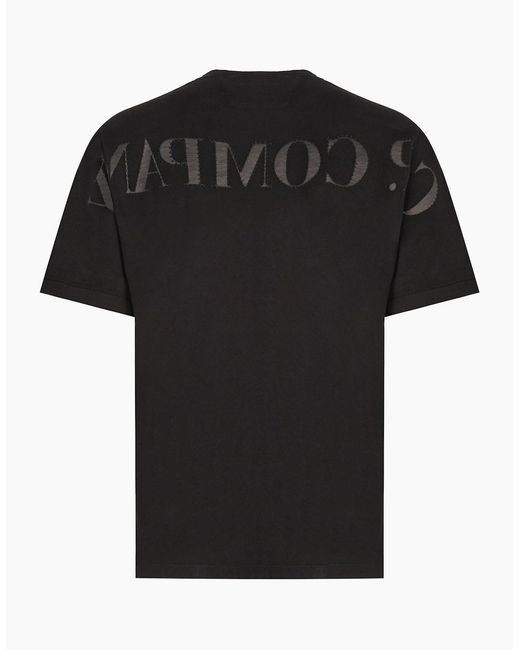 C P Company Black 20/1 Sleeve Logo T Shirt for men