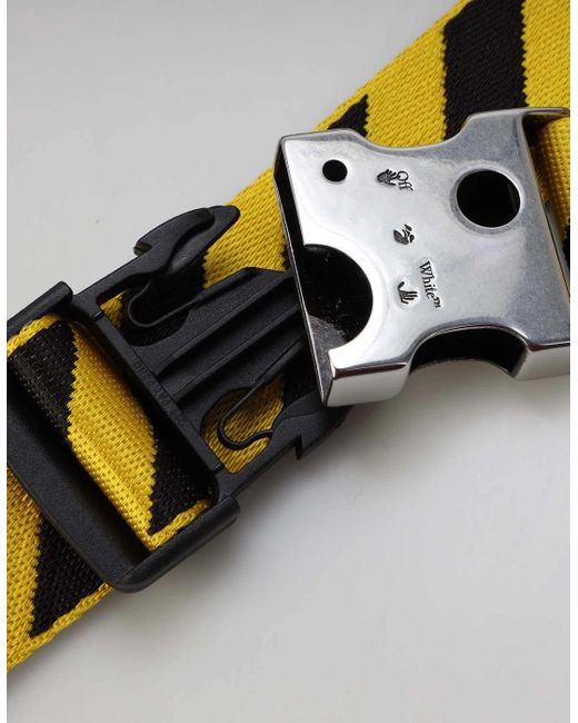 Off-White c/o Virgil Abloh Yellow Meteor Tuc Stripe Tape Belt for men
