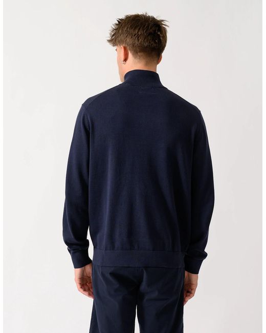 Gant Blue Classic Cotton Shield Logo Half Zip Jumper for men