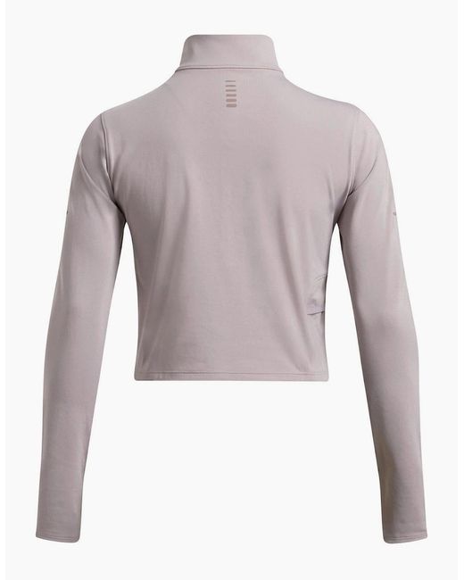 Under Armour Gray Launch Mock Neck Slim Fit Athletic Top