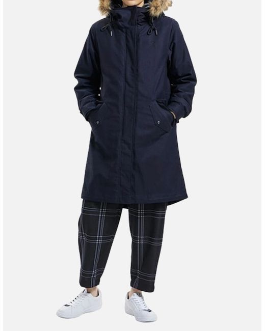 Fred Perry Blue Hooded Zip-In Liner Parka 2