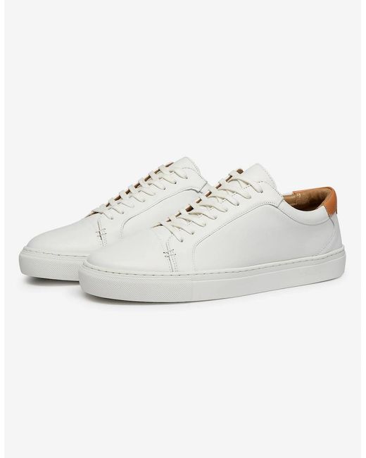 Oliver Sweeney White Calf Leather Cupsole Trainers for men