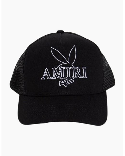 Amiri Black Playboy Bunny Logo Hat for men
