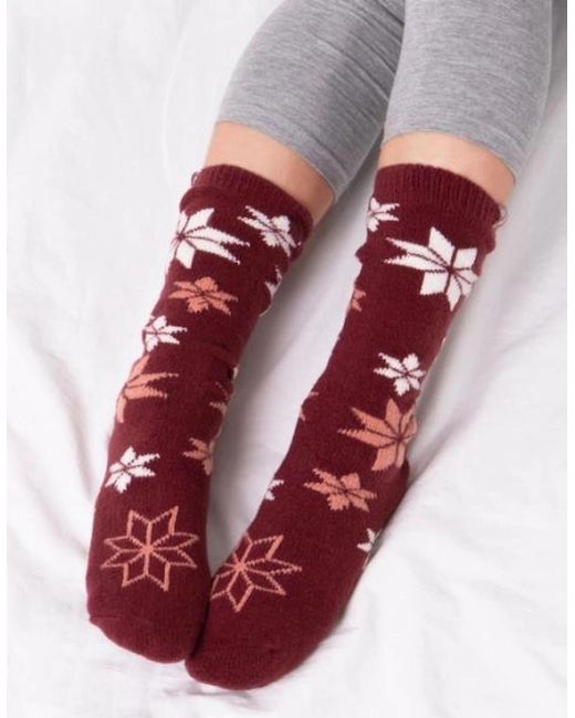 Totes Red Isotoner Knee High Supersoft Boot Socks Berry