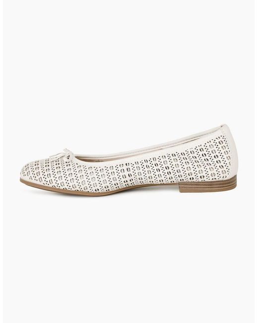 Tamaris White Alena Ballet Pumps