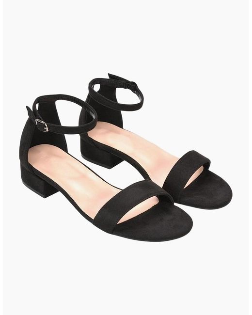 XY London Black Ladies Tate Summer Low Block Heel Sandals