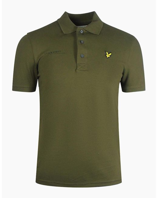 Lyle & Scott Green Lyle & Scott Co-Ordinate Print Logo Short Sleeved Polo Shirt for men