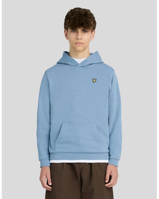 Lyle & Scott Blue Brush Back Hoodie for men