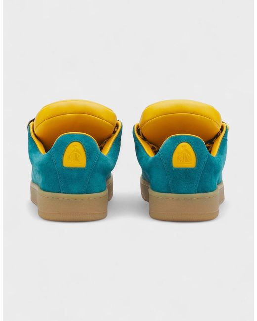 Lanvin Blue X Future Hyper Curb Suede Sneakers