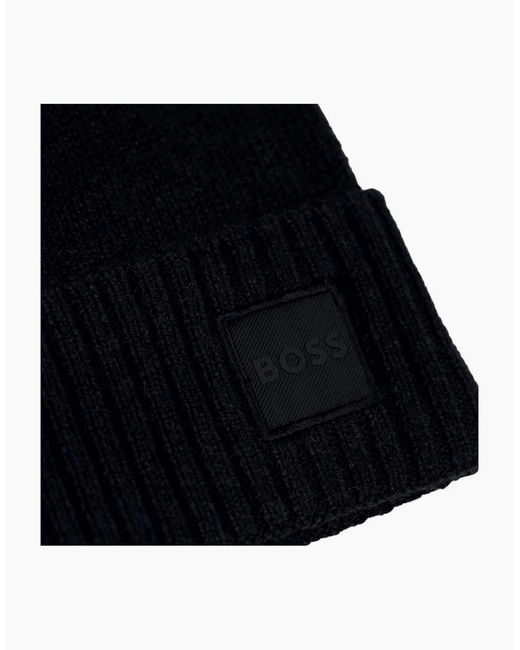 Boss Blue Akaio_R Beanie Hat for men