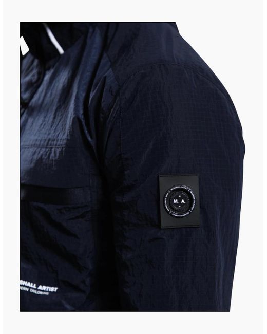 Marshall Artist Blue Sicuro Hooded Overshirt for men