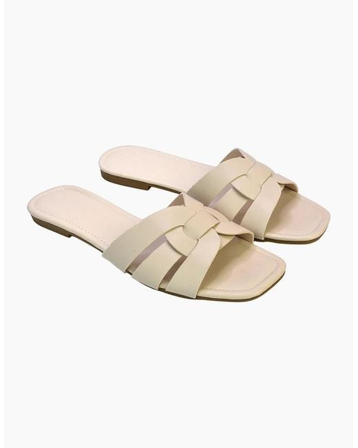 XY London White Ladies Luci Square Toe Strappy Sandals