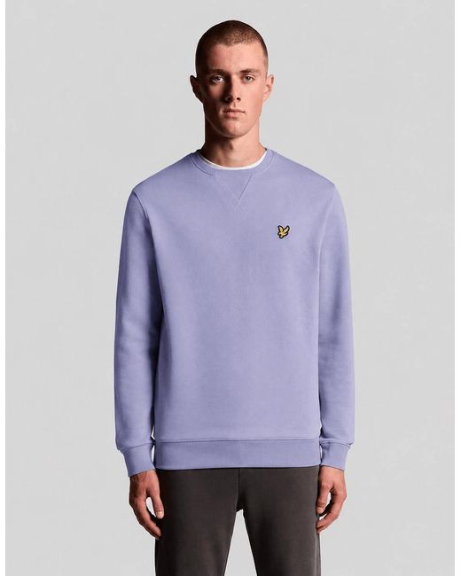 Lyle & Scott Purple Cotton Crew Neck Sweatshirt for men