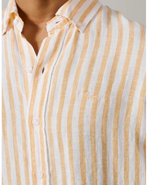 aubi Natural Worlaby Linen Shirt for men