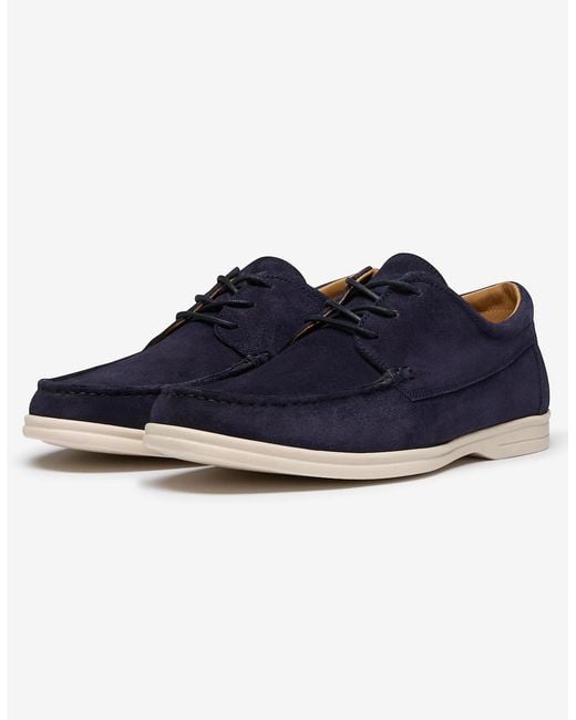 Oliver Sweeney Blue Suede Moccasin Shoes for men