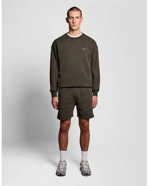 Lyle & Scott Green Heavy Wash Cotton Sweatshirt for men