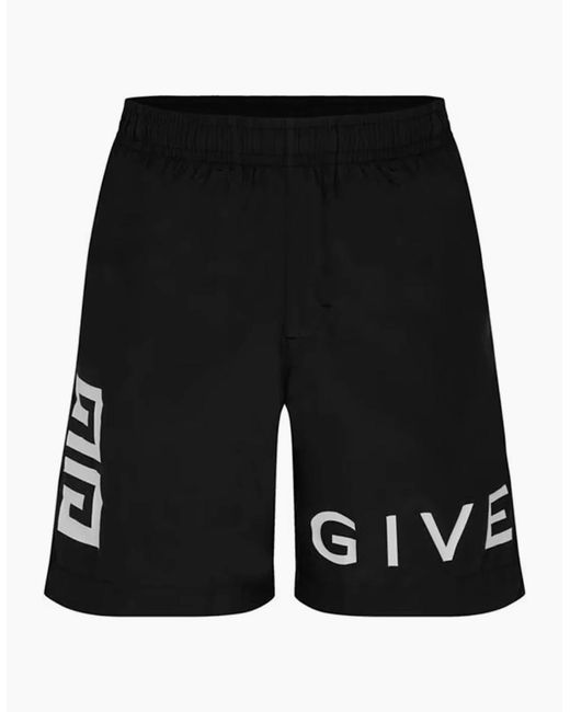 Givenchy Black 4G Logo Printed Swim Shorts for men
