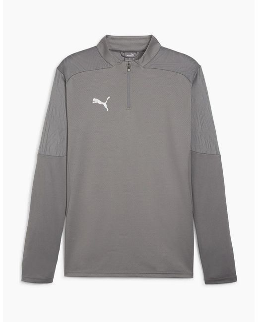 PUMA Gray Teamfinal Training 1 4 Zip Fleece for men