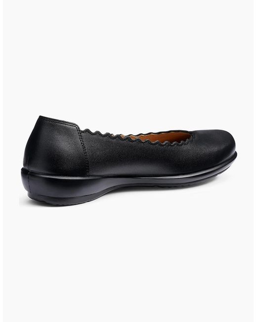 Hotter Black Eider Wide Ballet Pumps