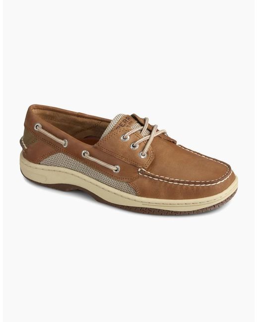 Sperry Top-Sider Brown Sperry Billfish 3 Eye Leather Wide Boat Shoes for men