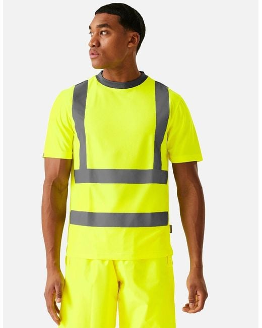 Regatta Yellow Professional Hi-Vis Safety T-Shirt for men